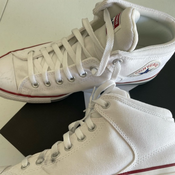 Chuck Taylors. Worn once for an 80’s themed party. :) scuffed. Size 9.5 - Picture 5 of 8